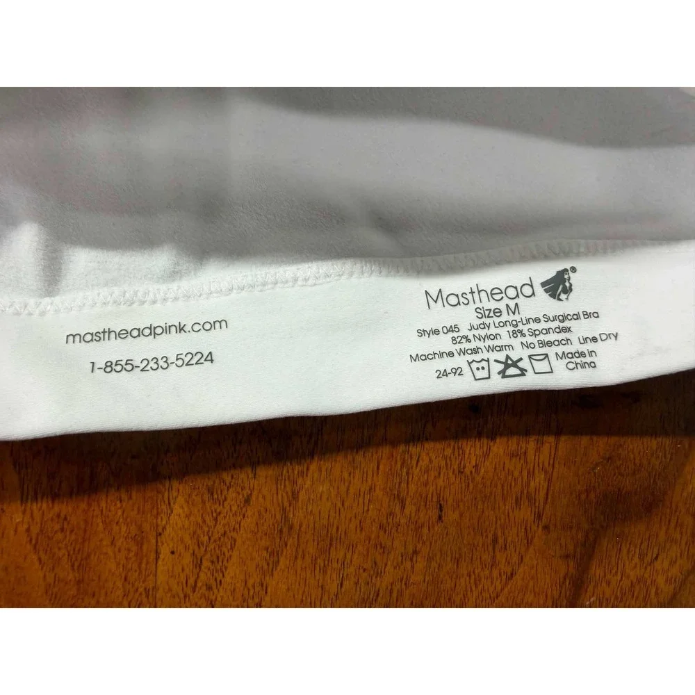 Masthead Judy Long-Line Surgical Bra Style 045 White Post-Op Compression Medium